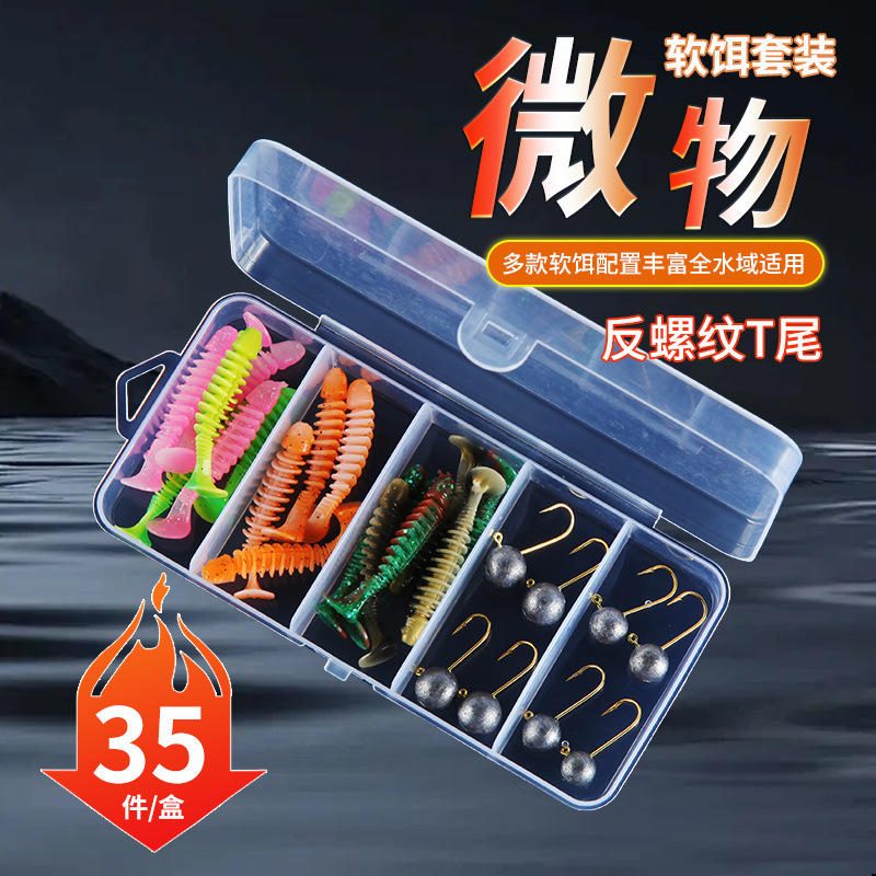 Σετ Τεχνητά Δολώματα Jig Head T-Tail Soft Bait για Αρχάριους